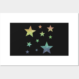 Rainbow Ombre Faux Glitter Stars Posters and Art